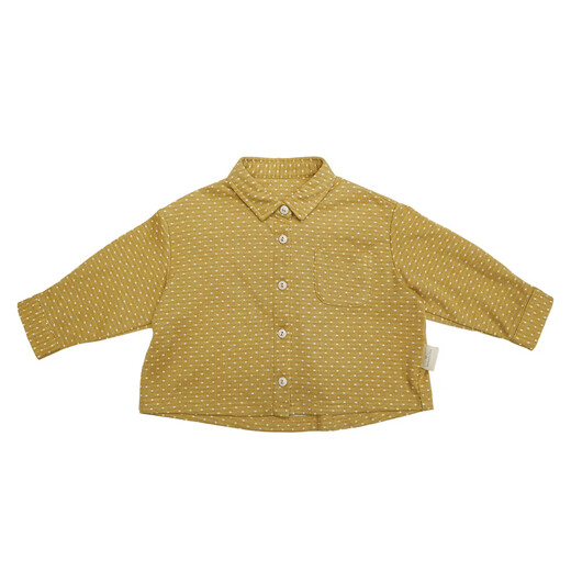 LELE JOVE children's unisex shirt 2026 spring new baby colorful polka dot shirt comfortable and loose mixed autumn yellow 80 cm