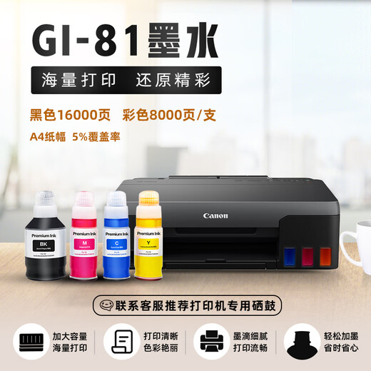 V4INK GI-81墨水四色(适佳能G3871 G3820 G2860 G3860 G3821 G3870墨水G1820 G2820 G4870 G3836打印机墨水)