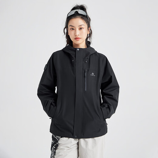 Pathfinder Blue Bird Jacket Single-Push Hard Shell Women's Outdoor Windproof and Waterproof Mountaineering Suit Couple Style Breathable Jacket Blue-Single-Push No Liner L