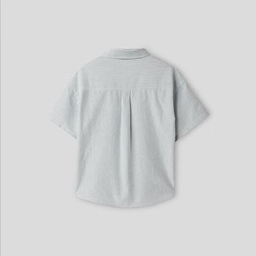 Heilan House (HLA) short-sleeved shirt boys summer 26 new POWER YOUNG series shirt HNEEW2F005A green gray stripes 05 130 /64