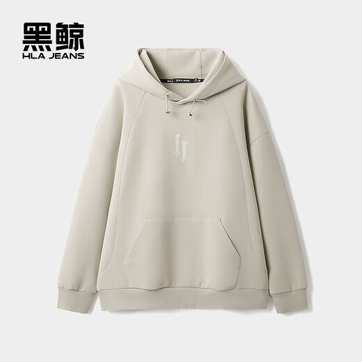 Black Whale (HLAJEANS) Heilan House's fashionable loose hooded sweatshirt for men 2026 spring new pullover top for men Khaki 08 XL