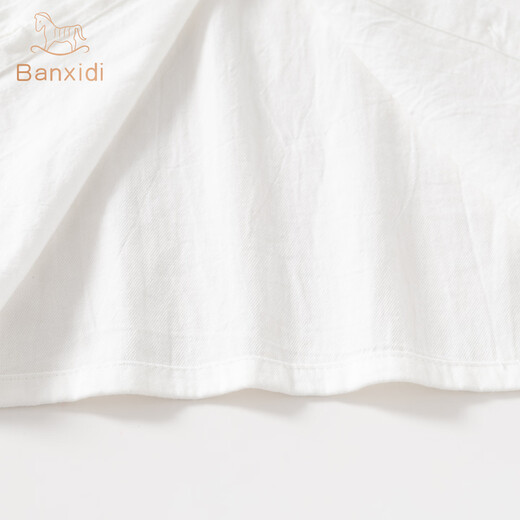 Banxidi Girls' Shirts Spring 2026 New Style Baby Cotton Tops Children's Doll Shirts Spring and Autumn Children's Clothing Shirts White 120