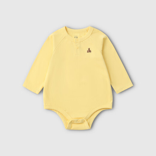 Gap Gap Infant and Toddler 2026 Spring New Cotton Bear Henry Collar Long Sleeve Jumpsuit Children's Clothing 861538 Yellow 66cm (3-6 months) Asian size