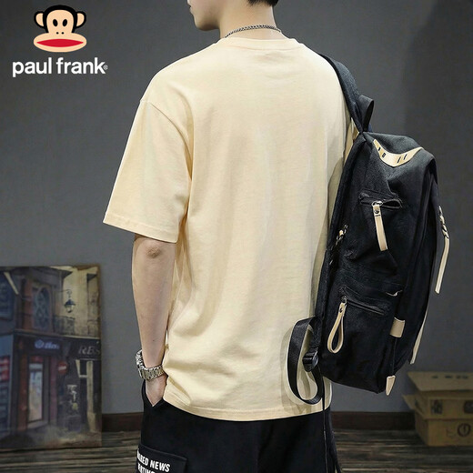 Big Mouth Monkey (paul frank) T-shirt men's summer pure cotton heavyweight short-sleeved men's loose casual inner bottoming shirt trendy men's clothing