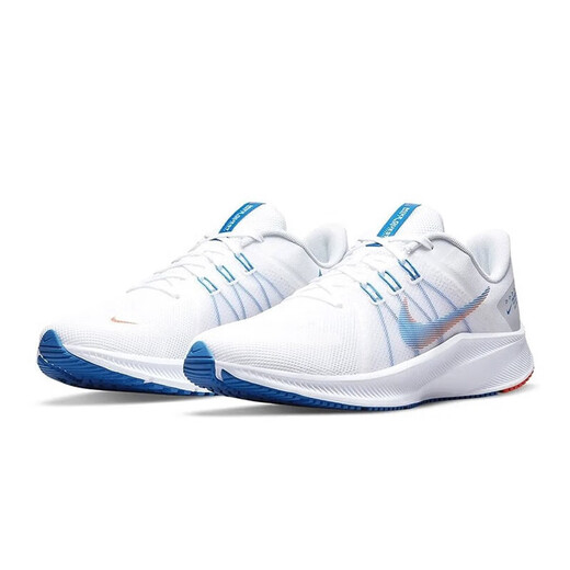 耐克（NIKE）男鞋跑鞋 运动鞋子男鞋24夏季Quest 4飞线减震透气轻便休闲跑步鞋 DA1105-101/探索者4/ 白蓝红 42