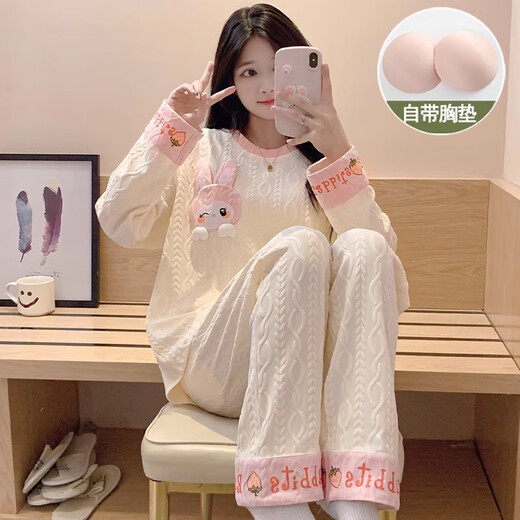 Pajama modal para mujeres en cárdigan de verano pantalones de mangas largas Suites de verano Summer Ladies 2025 Nuevo dibujos animados de primavera e invernal ropa para el hogar SSM-3884 2XL [135-160Jin [Jin iguala 0.5 kg]]]