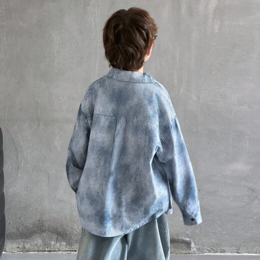 Children's clothing boys' spring shirts and jackets spring and autumn 2026 new styles for middle and large children spring boys' shirts trendy blue 160 cm