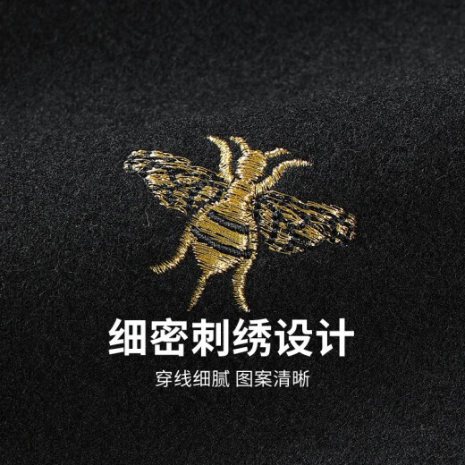 与狼共舞内里夹棉羊毛呢夹克男2024秋冬男士外套衣服金丝刺绣棒球服男13E 黑色-1372 2XL (185)