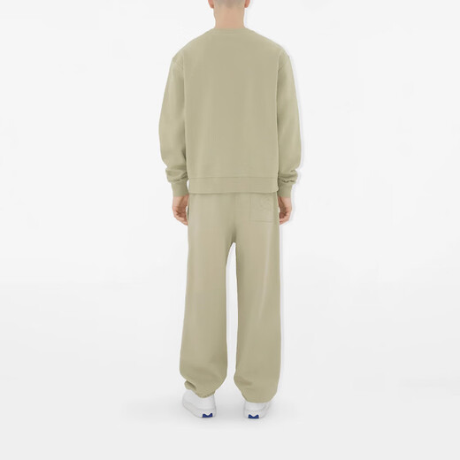BURBERRY Burbrry Solid Color Logo Applique Round Neck Loose Sweatshirt Men's Khaki Green Khaki Green M