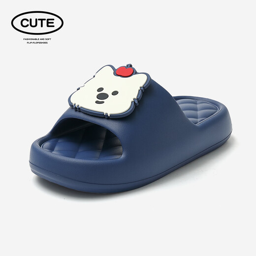 Bermuda Qingchen Children's Sandals Women's 2026 Summer New Indoor Home Bathroom Bath Non-Slip Cute Cartoon EVA Slippers Royal Blue 34-35 Standard Code
