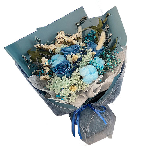 Korean-style pink rose everlasting flower dried flower bouquet for best friend’s birthday gift Mother’s Day gift box girlfriend Shanghai Pink rose everlasting flower large hand holding height nearly 60cm