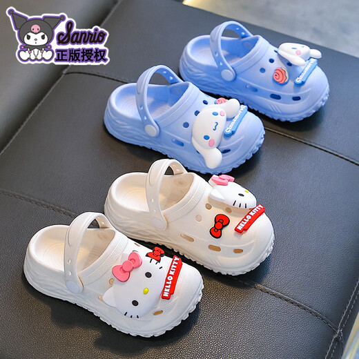 Benbenzhu Children's Sandals Girls Summer Cartoon Cute Non-Slip Indoor Bath Soft Soled Slippers Parent-child Baby Croc Shoes Purple Kuromi (Upgraded Eco-Friendly Material) Size 12 32/33 (Shoe Inner Length 20CM Suitable for Foot Length 19CM)
