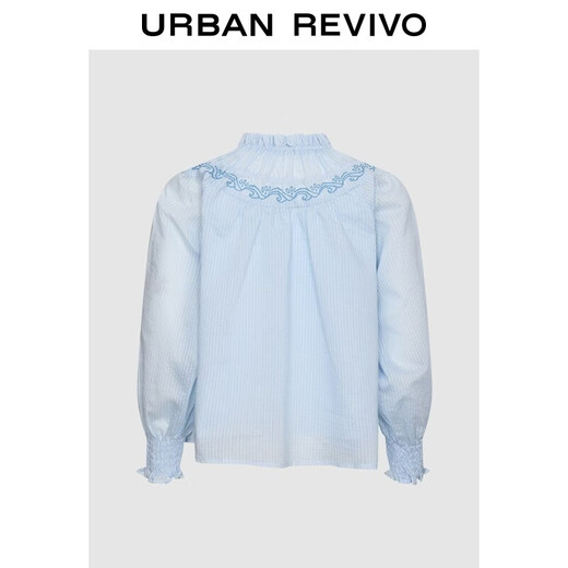 UR2026 spring new children's clothing girls urban pleated printed striped blouse shirt UGU260002 light blue striped 120