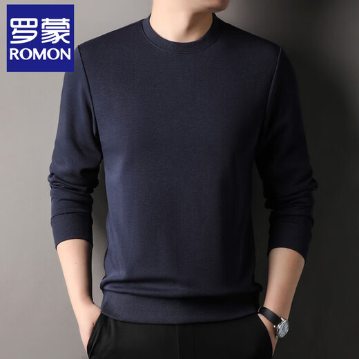 Romon long-sleeved T-shirt with mulberry silk men's round neck sweatshirt 2026 spring and autumn new versatile base shirt