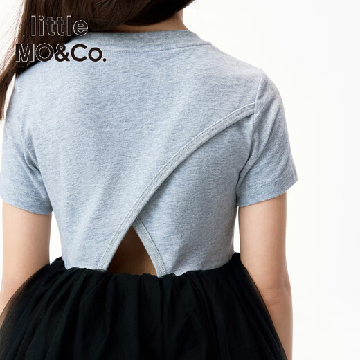 Little MO&Co.little moco children's clothing 26 summer new style girls ballet style princess skirt dress mesh skirt skirt medium flower gray 120 120/60