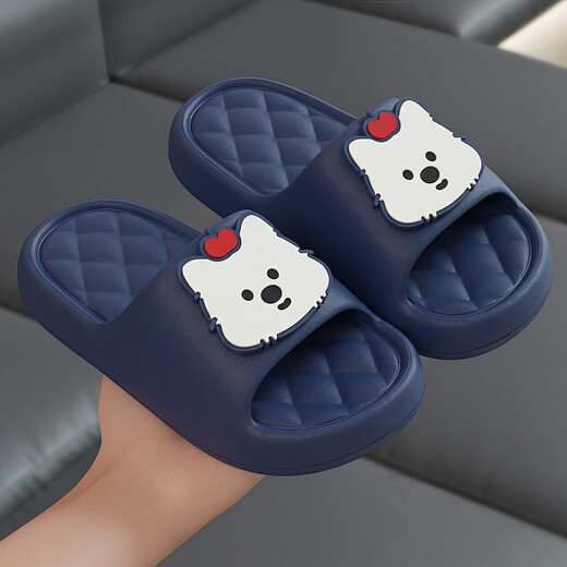 Bermuda Qingchen Children's Sandals Women's 2026 Summer New Indoor Home Bathroom Bath Non-Slip Cute Cartoon EVA Slippers Royal Blue 34-35 Standard Code