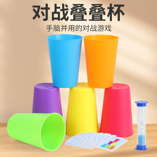 沐瑾叠叠杯玩具速叠杯小学生比赛专用互动叠叠乐儿童幼儿园桌面游戏 12个杯6色【随机叠叠杯】
