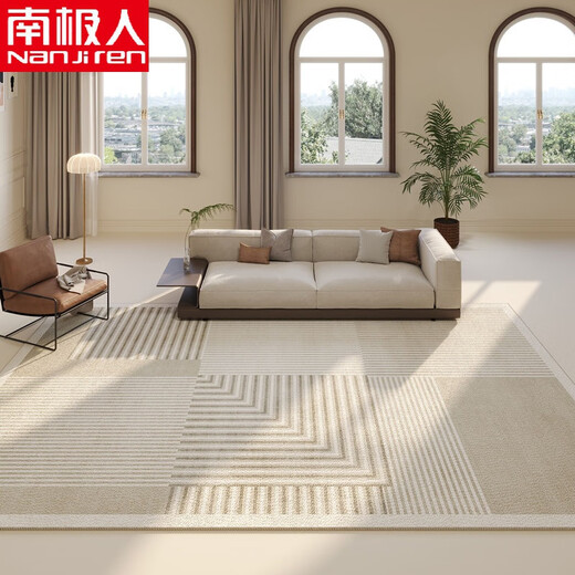 CLCEY地毯客厅轻奢感茶几毯2024新款免洗可擦家用沙发卧室床边地毯 格 格调12052 140*200厘米(防滑)