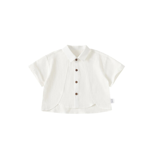INSBOBO boys' shirts summer new style 2026 children's shirts for boys, fashionable and good-looking children's clothing summer clothes trendy white 120