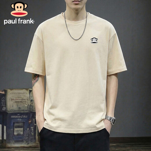 Big Mouth Monkey (paul frank) T-shirt men's summer pure cotton heavyweight short-sleeved men's loose casual inner bottoming shirt trendy men's clothing