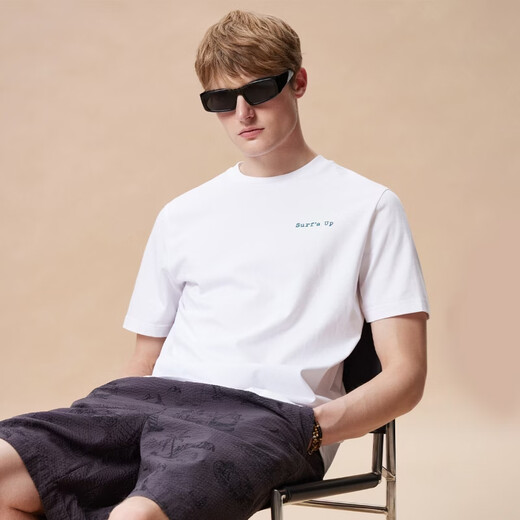 JACK&JONES pure cotton T-shirt men's summer new nine-square grid ocean pattern casual and comfortable short-sleeved 226201108