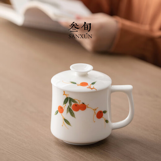 Thirty-year-old underglaze color hand-painted mug creative ceramic tea cup with lid for girls office home cup