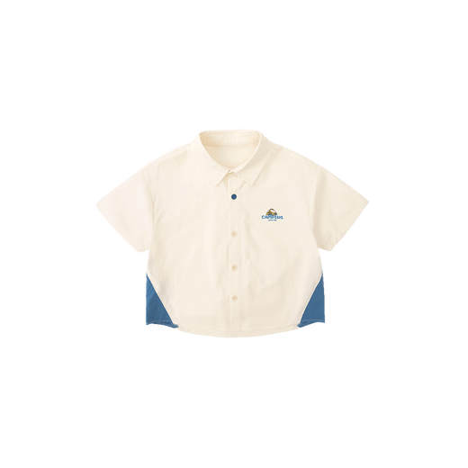 Dudujia children's shirt summer boys' shirt new style girls short-sleeved fashionable baby top children's clothing summer thin beige 80