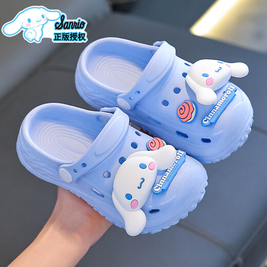 Benbenzhu Children's Sandals Girls Summer Cartoon Cute Non-Slip Indoor Bath Soft Soled Slippers Parent-child Baby Croc Shoes Purple Kuromi (Upgraded Eco-Friendly Material) Size 12 32/33 (Shoe Inner Length 20CM Suitable for Foot Length 19CM)