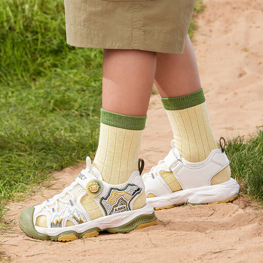 B.Duck Little Yellow Duck Children's Shoes for Men and Women Baby Summer New Baotou Sandals Breathable Non-Slip Children's Beach Shoes Trendy Beige Size 29 Suitable for Feet Length 17.7-18.4cm