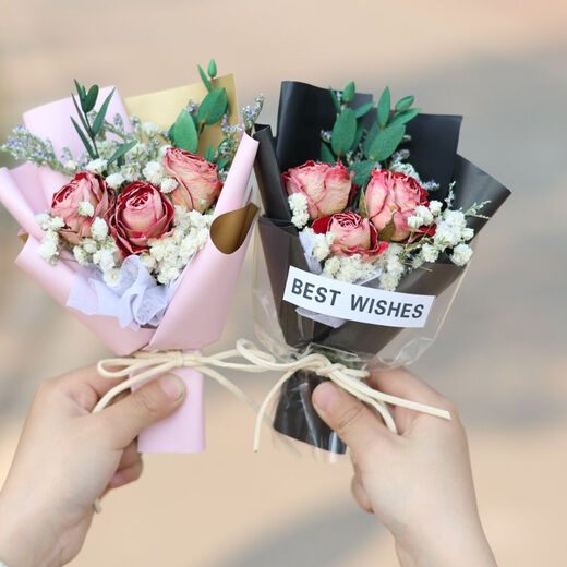 Mini fresh bouquet of dried roses mini exquisite souvenir gift eternal flower starry decoration 520 A12