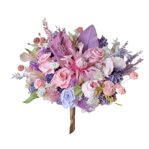 Wisteria rose eternal bouquet imperial flower Austin eternal rose real flower dried flower high-end home flower arrangement gift small bouquet fan-shaped single-sided bottle set