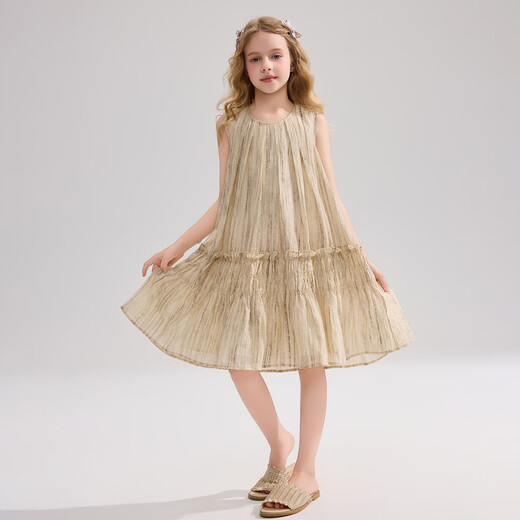 ASK JUNIOR Ink smudged children's skirt summer big children's sleeveless vest dress girl's dress mesh skirt princess skirt