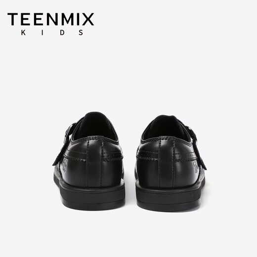 TEENMIX Children's Shoes 2026 New Spring and Autumn Children's Leather Shoes for Boys and Girls Black Small Leather Shoes Soft Sole Girls' Student Princess Shoes Black 30
