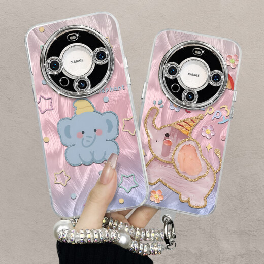 御舵自带镜头膜适用华为mate60pro手机壳mate60的新款mate40epro套P40pro+全包pura70加p60支架mete50e 【NM13548萌萌小飞象】自带电镀闪粉镜头膜 华为Pu