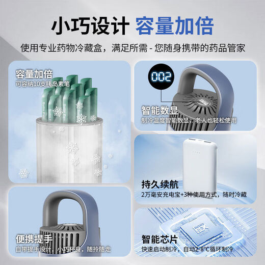 Shantou Lincun mounted islet refrigeration box portable rechargeable car-specific small refrigerator can be used for aircraft refrigeration cup crimson hot and cold dual-control ai automatic constant refrigeration cabin + cold storage set ++ cup set