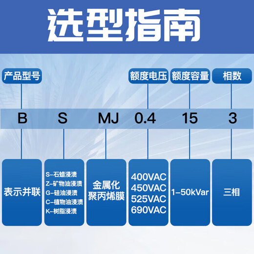 Specified self-healing low-voltage shunt capacitor BSMJ0.45 withstand voltage 450v three-phase power reactive power compensator specified BSMJ0.45-16-3