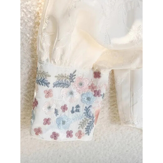 Hengyuanxiang New Chinese Style White Embroidered Antique Shirt Women 2026 Spring and Autumn New Zen Button Tang Suit Hanfu Top White-9001 3XL Recommended 135-150Jin Jin is equal to 0.5 kg