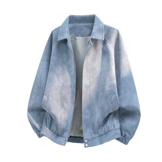 Playboy (PLAYBOY) American Retro Jacket Men's 2026 New Baseball Collar Spring Loose Casual Jacket Versatile Youth Beige XL Recommended 145-165 Jin Jin equals 0.5 kg