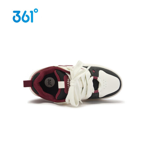 361 Shopping Mall Same Style Children's Shoes Boys Skateboard Shoes 2026 Spring New Medium and Large Children's Sports and Casual Shoes Feather White/Carbon Black/Allah Red Size 34