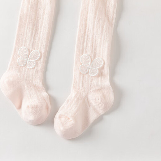 DAVE&BELLA Girls' Pantyhose 2026 Summer New Style Baby Girls' Children's Socks Children's Thin Breathable Socks Children's Stockings Pink Ready Stock 1-1.5 Years Old (Recommended Height 66-80cm)