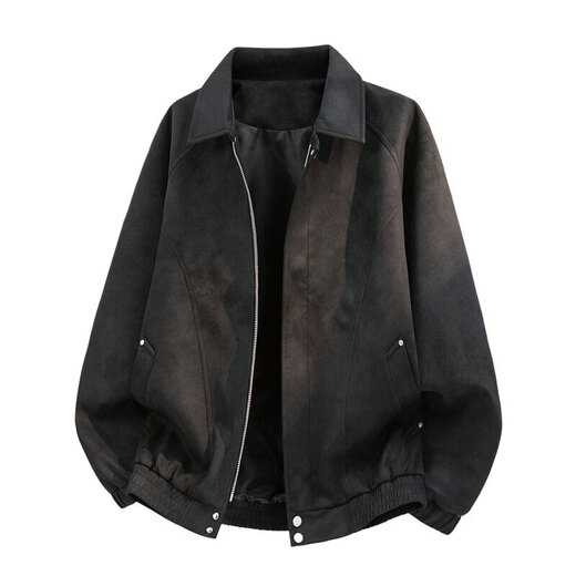 Playboy (PLAYBOY) American Retro Jacket Men's 2026 New Baseball Collar Spring Loose Casual Jacket Versatile Youth Beige XL Recommended 145-165 Jin Jin equals 0.5 kg