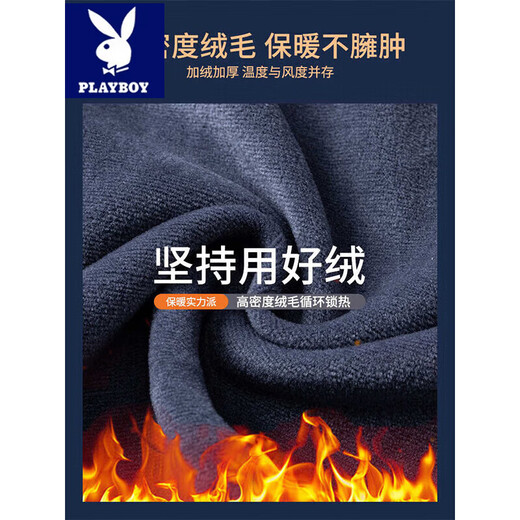 Playboy (PLAYBOY) Plaid Shirt Men's Long Sleeve 2026 New Winter Velvet Thickened Casual Bottoming Shirt Warm Shirt 01 Red Plaid Velvet Thickened XL