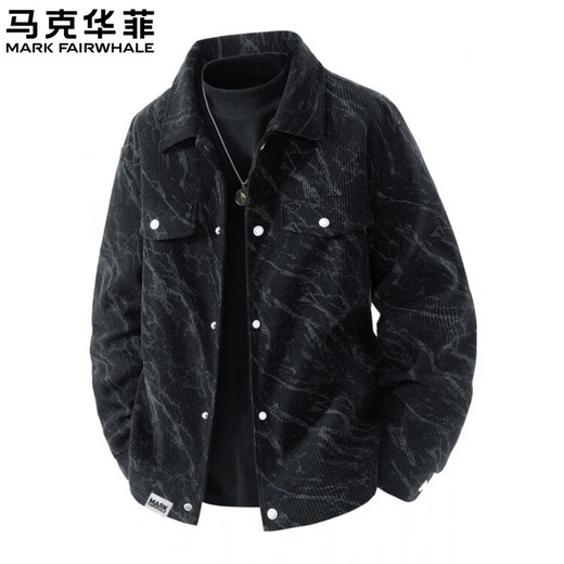 MARK FAIRWHALE Corduroy Men's Jacket Spring and Autumn 2026 New Lapel Workwear Top Casual Versatile Jacket Men's Light Khaki L30 Style 2XL