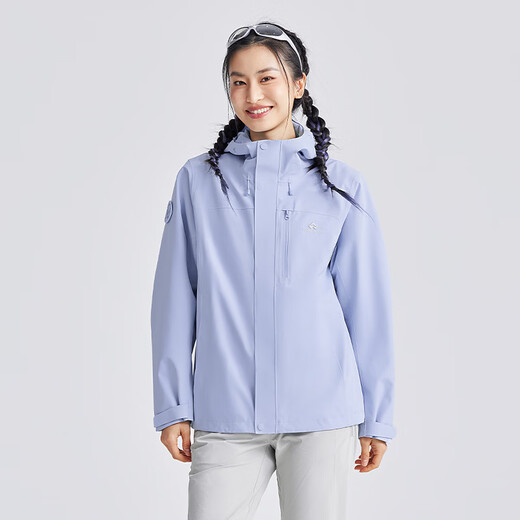 Pathfinder Blue Bird Jacket Single-Push Hard Shell Women's Outdoor Windproof and Waterproof Mountaineering Suit Couple Style Breathable Jacket Blue-Single-Push No Liner L