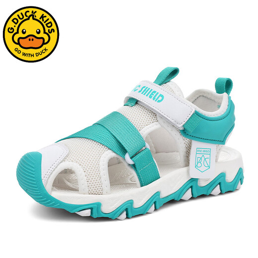 G.duck children's new summer toe-toe sandals, lightweight, non-slip, breathable, shock-absorbing, wear-resistant, practical, anti-rollover, casual, khaki 35