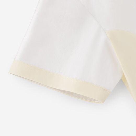 YEEHOO Haute Couture Series Children's Clothes Boys' Summer Cotton Short-Sleeved Shirts Girls' Versatile Casual Shirts Off-White 80 cm