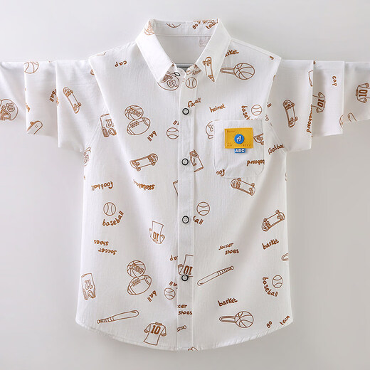 G.duck boys pure cotton long-sleeved shirt spring and autumn thin children's clothing children's 2026 new autumn clothing autumn boys' shirt jacket blue 120 cm