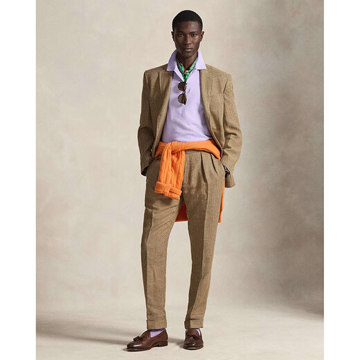 LAUREN RALPH LAUREN Ralph Lauren Men's 26 Spring Cotton Polo embroidered men's cotton Polo collar sweater Purple Powder Purple XS