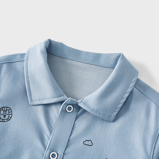 Tongtai (TONGTAI) baby boy's shirt spring and autumn modal cotton boy's top children's long-sleeved shirt jacket denim blue 120cm