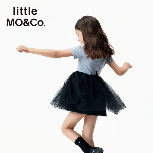 Little MO&Co.little moco children's clothing 26 summer new style girls ballet style princess skirt dress mesh skirt skirt medium flower gray 120 120/60